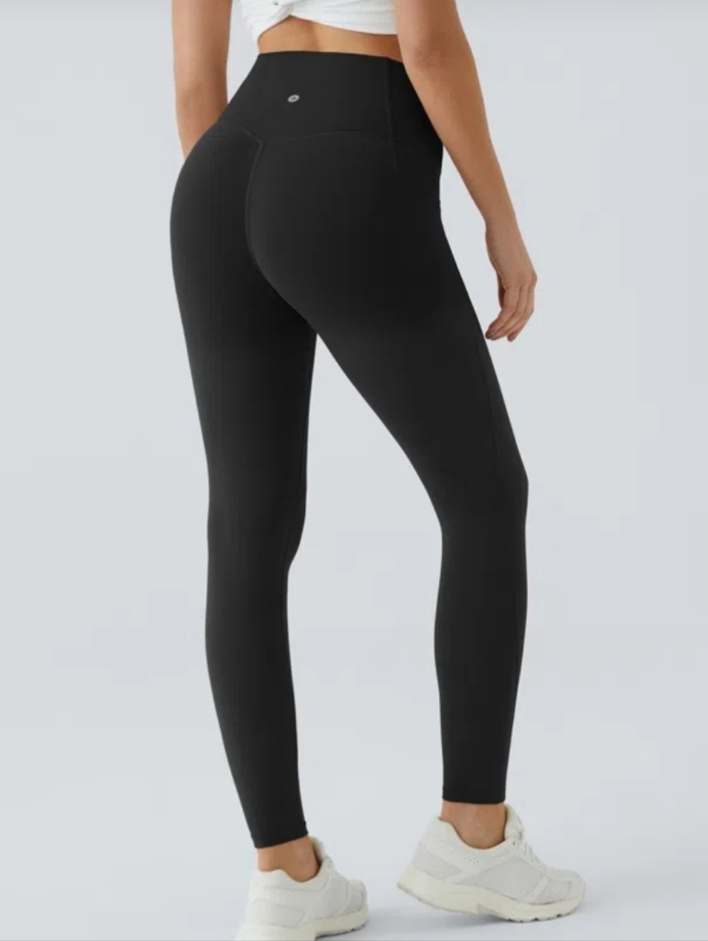 Halara-New In Bag- High-Waist Black Ribbed Leggings 7/8 Length-Size L